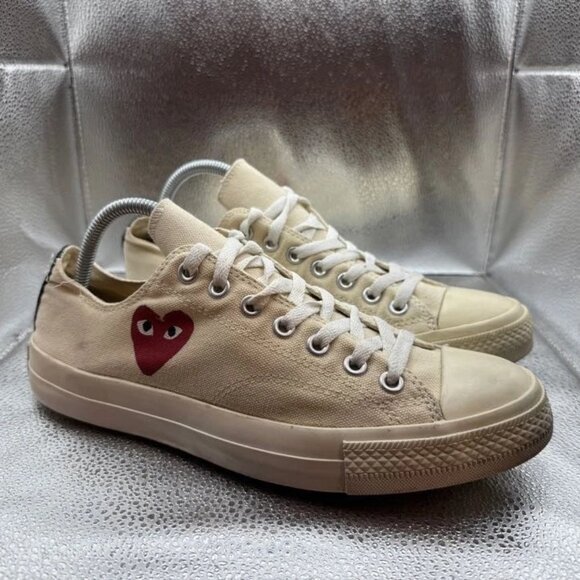 Size M9/W11 Converse Chuck 70 Comme des Garçons Unisex Beige Low Top Sneakers - Picture 1 of 9